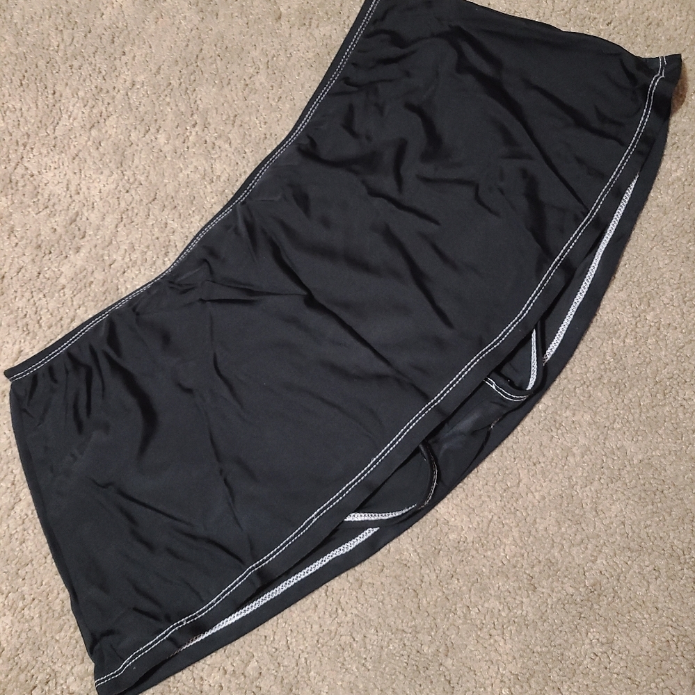 ISAAC MIZRAHI Black Swim Bottom Skirt-L